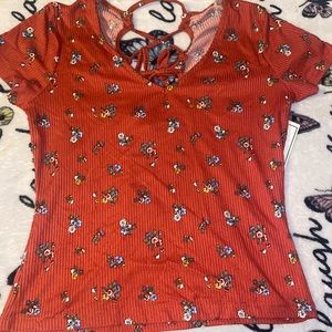 Floral Red orange-ish Shirt